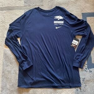 Nike Men's Nevada Wolf Pack Navy Blue Long Sleeve Tee